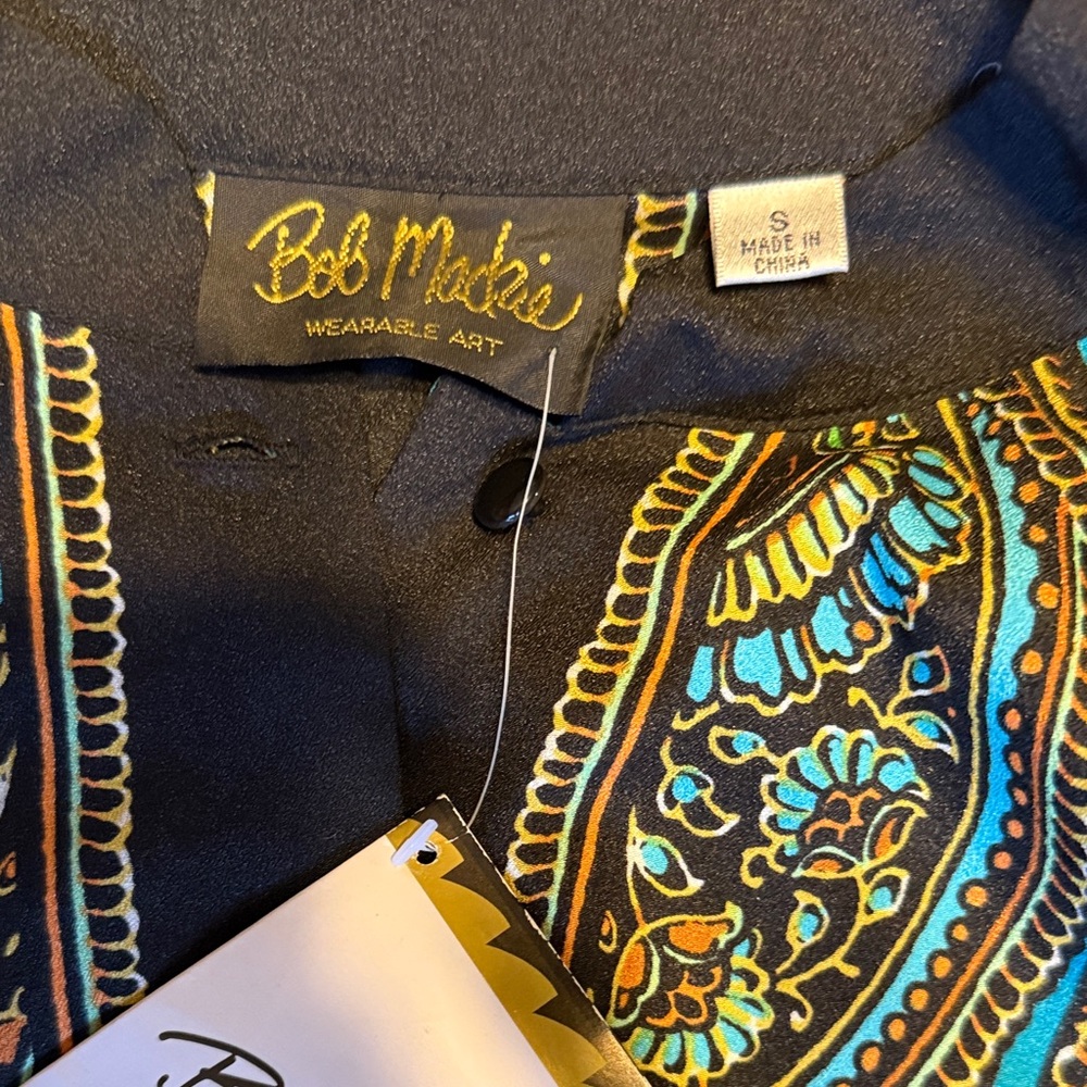 Colorful Bob Mackey Paisley Button-Up Blouse - Picture 3 of 7